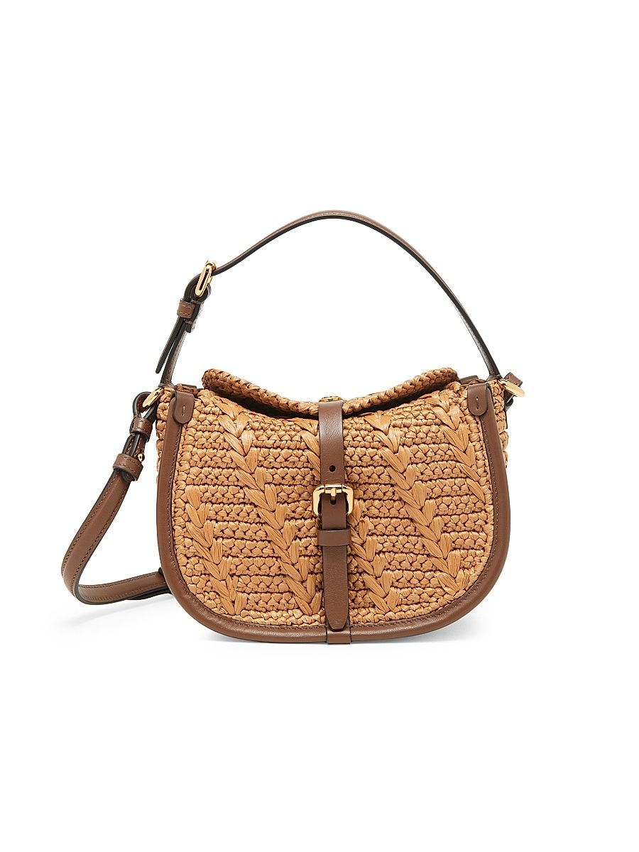 Women's Small Woven Crossbody Bag - Cammello