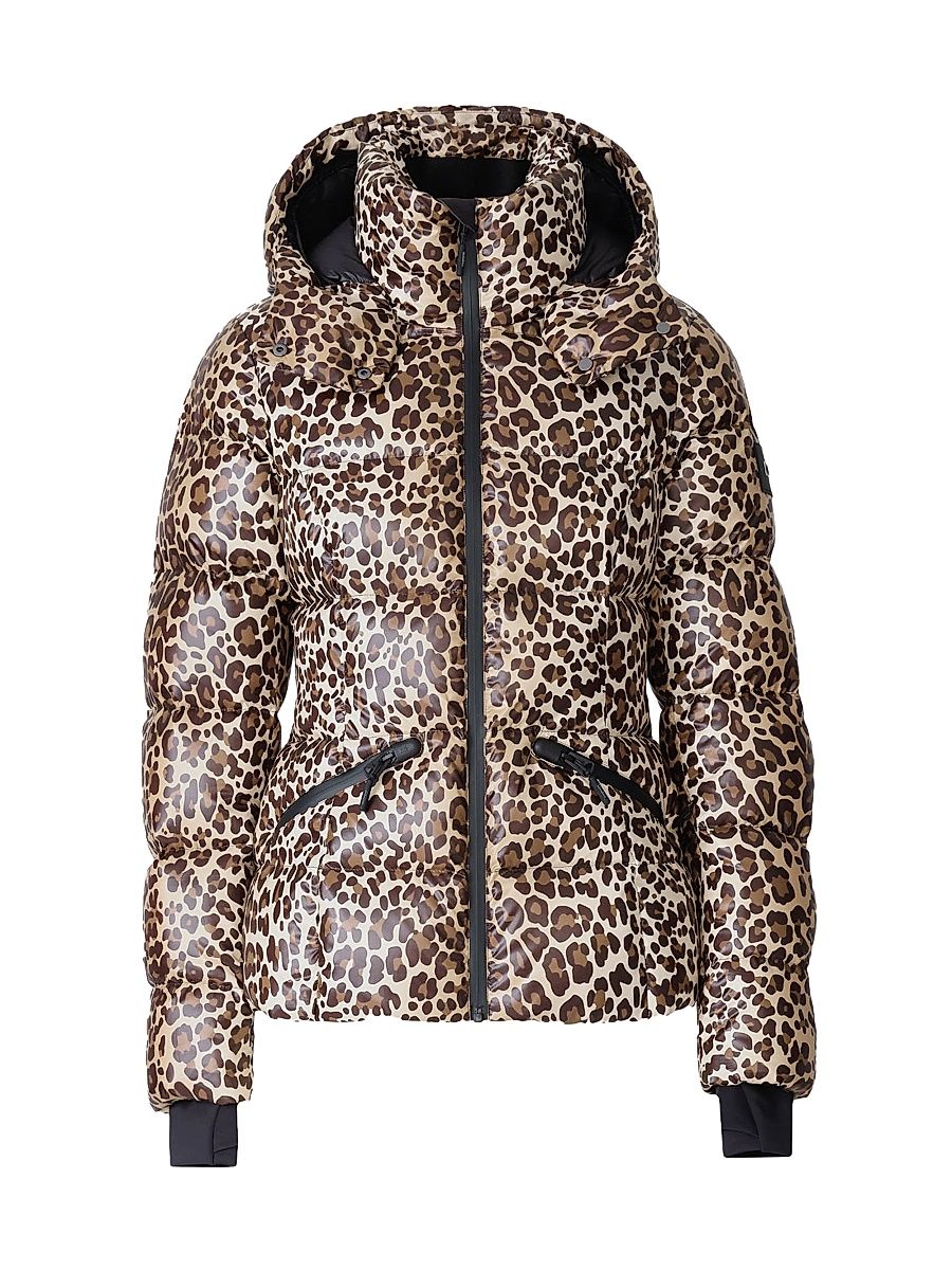 Women's Cheryl Cheetah Down Puffer Jacket - Cheetah - Size XL