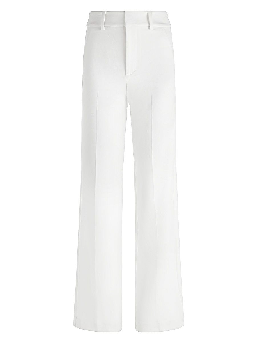 Women's Alexander High-Rise Straight-Leg Trousers - Off White - Size 14