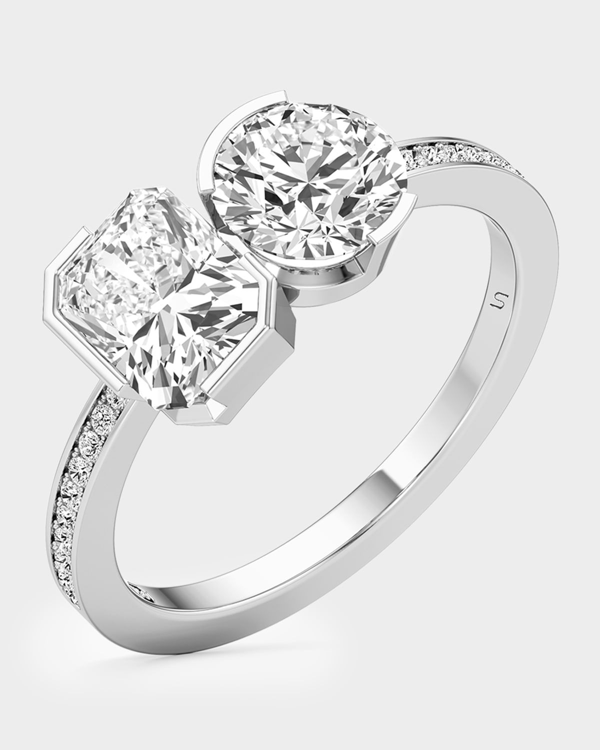 Meta Radiant-Round Lab-Grown Diamond Pave Ring in 18K White Gold