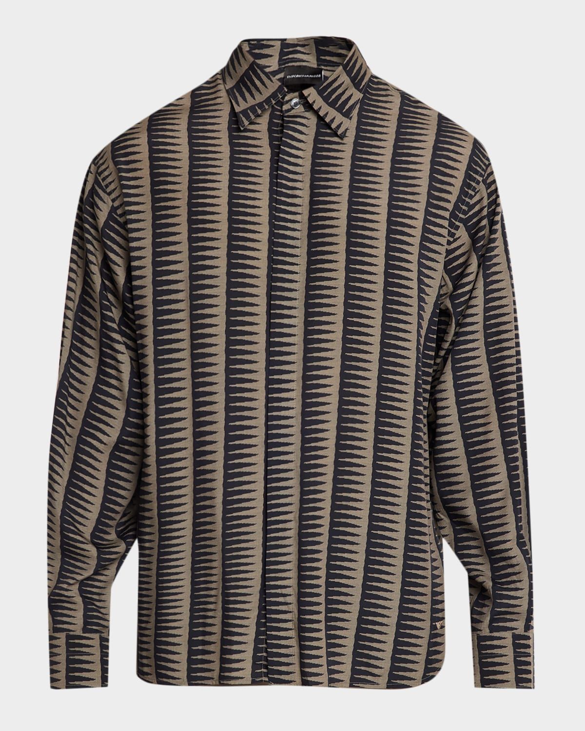 Men & apos;s Jagged Edge Stripe Sport Shirt