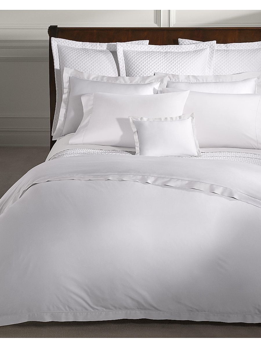 Organic Sateen Border 624-Thread Count Duvet Cover & Sham Collection - True Platinum - Size European