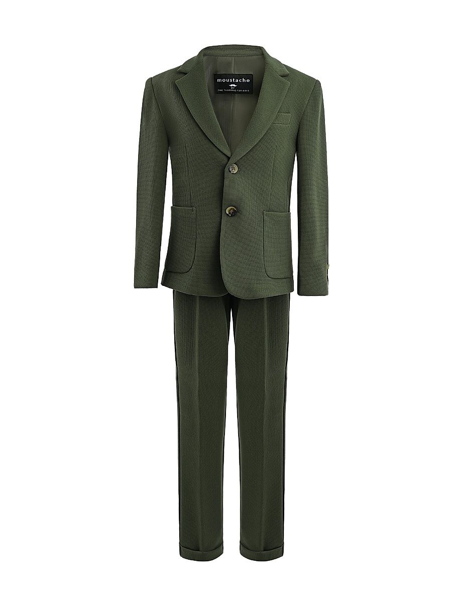 Little Boy's & Boy's Slim-Fit Suit Set - Green - Size 14