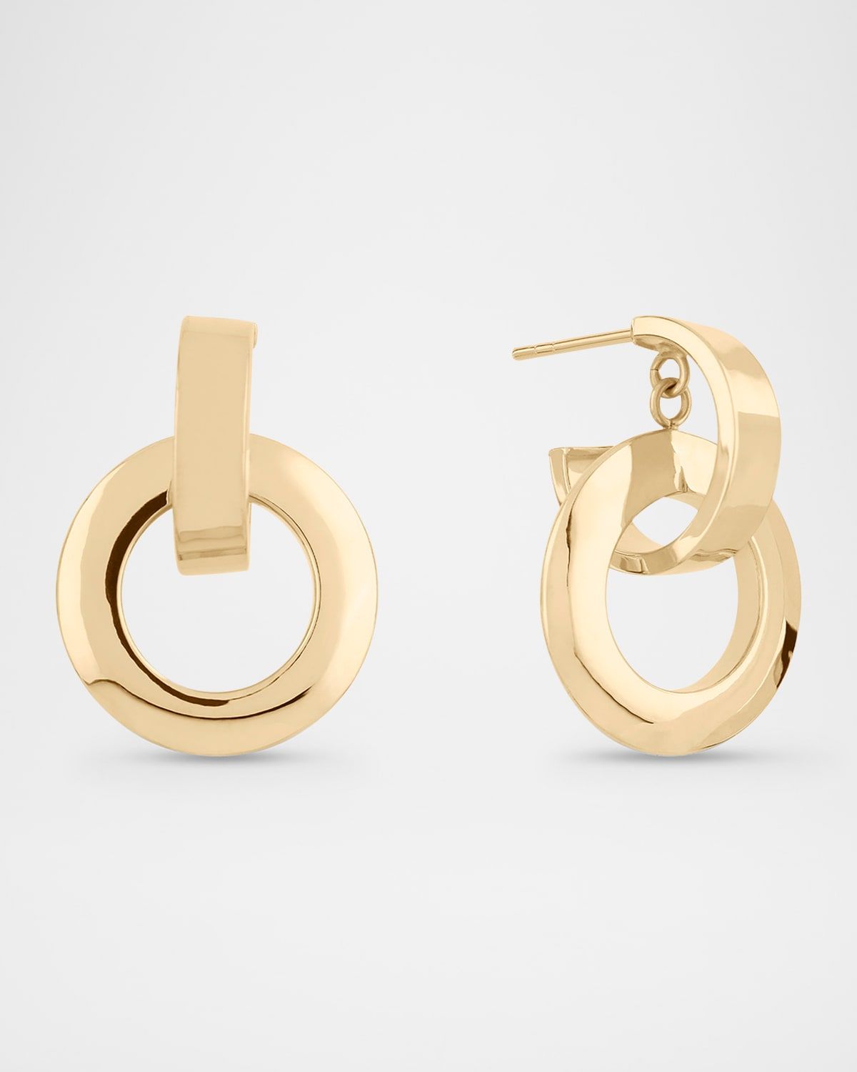 14K Yellow Gold Small Moveable Loop Hoop Earrings