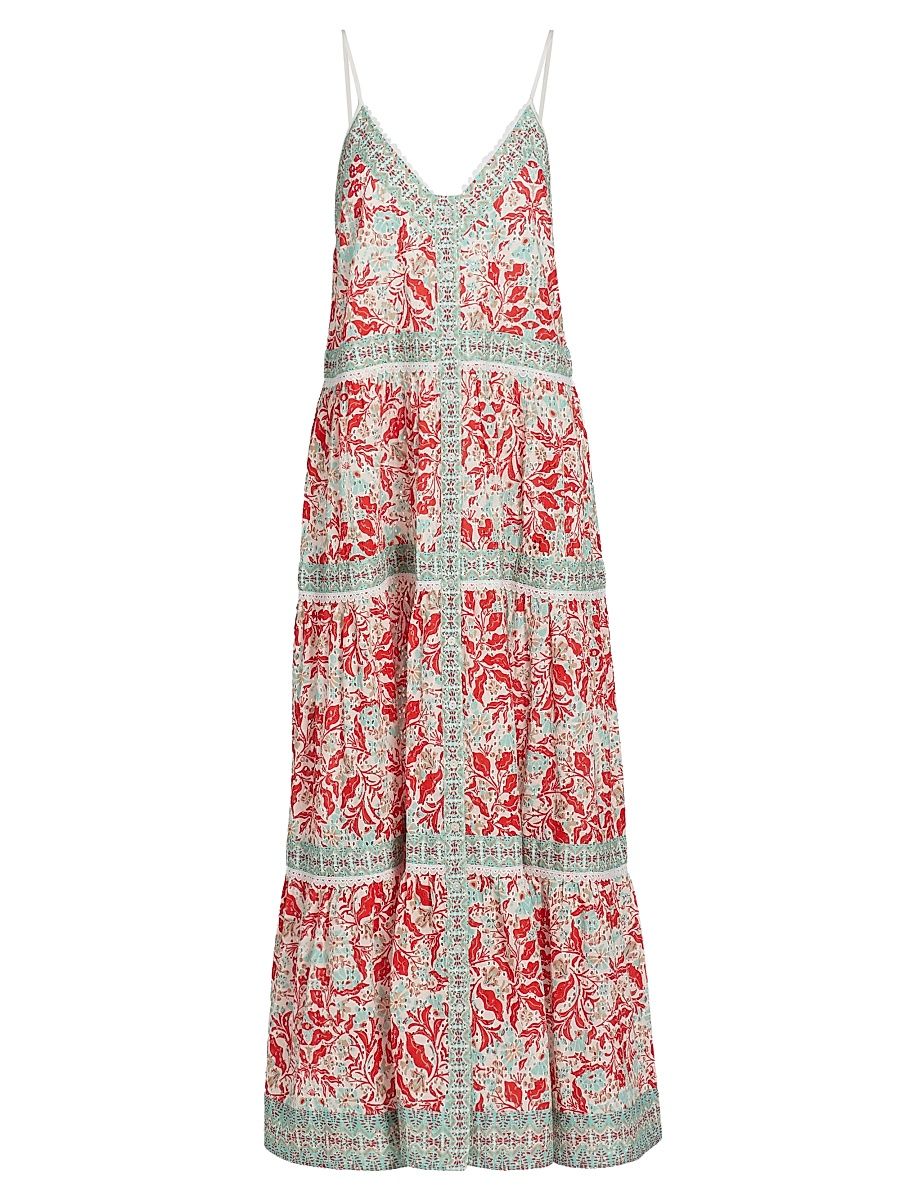 Women's Marilee Cotton Maxi Dress - Flame Combo - Size Large