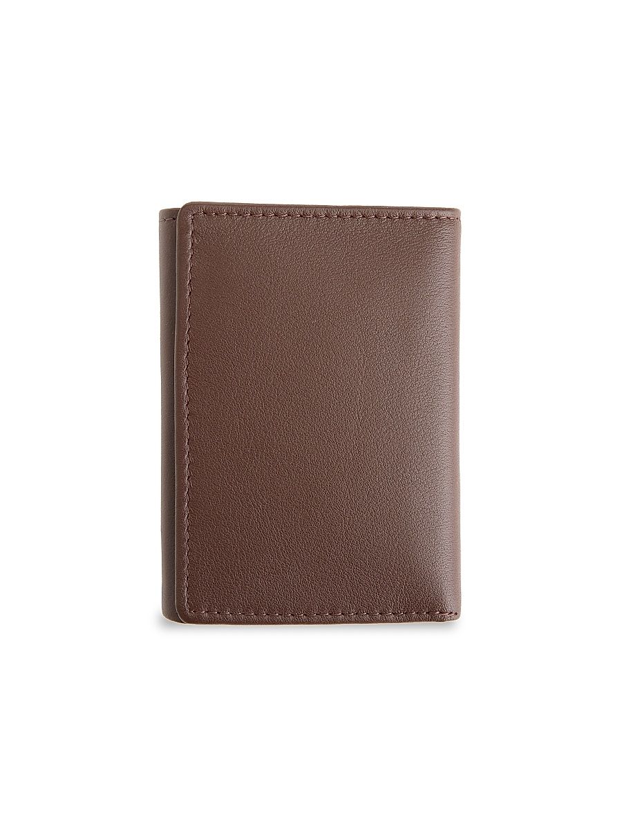 Royce New York Tri-Fold Leather Wallet - Brown