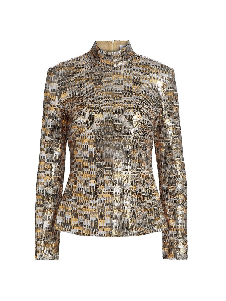 Women's Bauhuas Mesh Sequined Top - Size 4