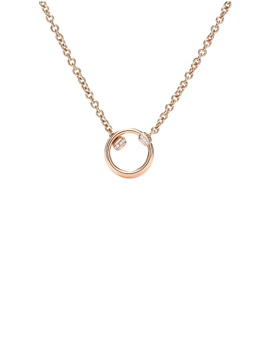 Women's Together 18K Rose Gold & 0.1 TCW Diamond Pendant Necklace - Rose Gold