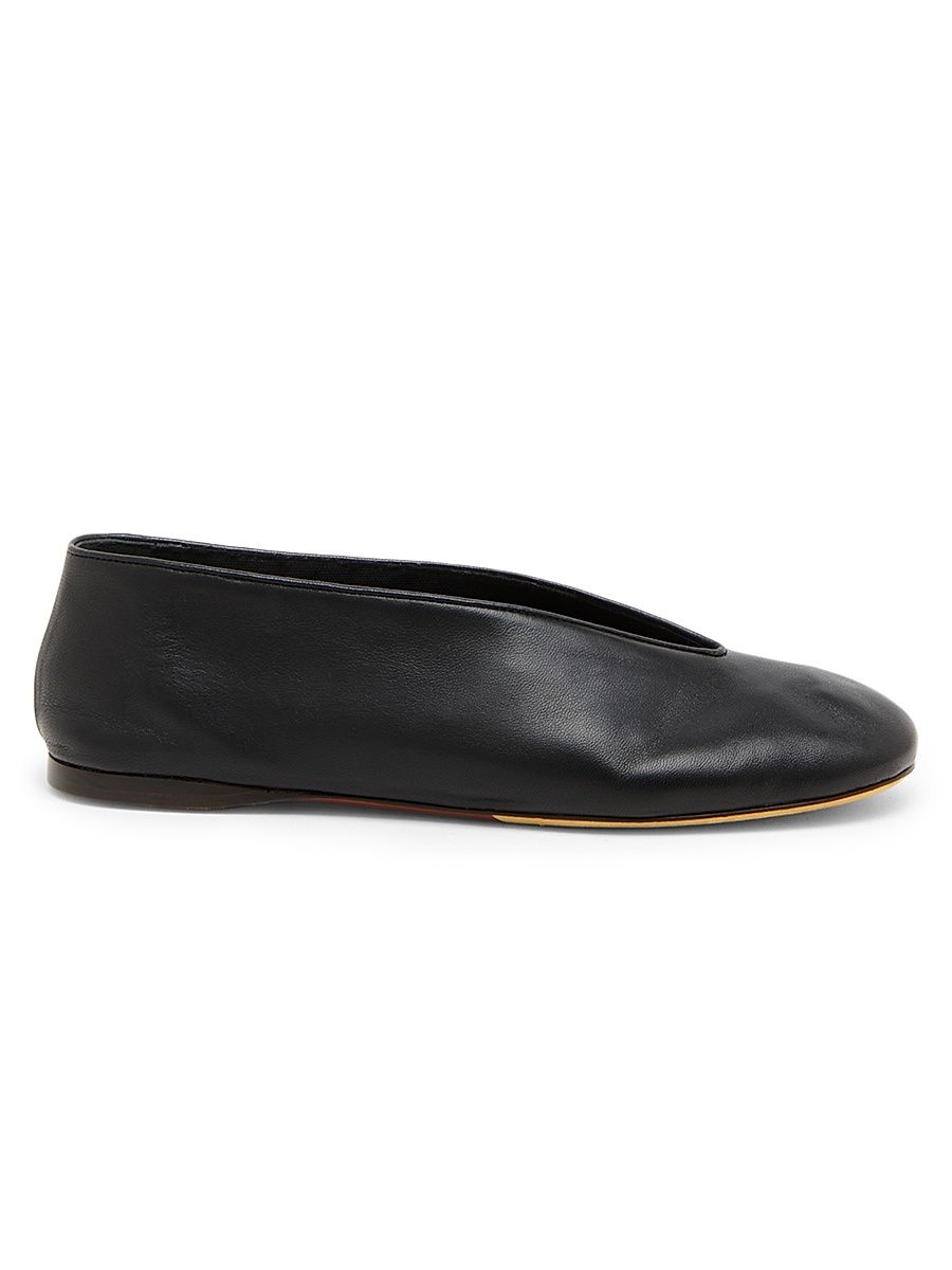 Women's Duck Leather Flats - Black - Size 9