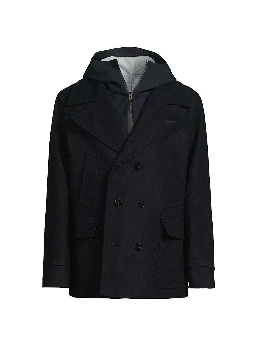 Men's Fiorentina Wool Blend Regular-Fit Peacoat - Navy - Size 46