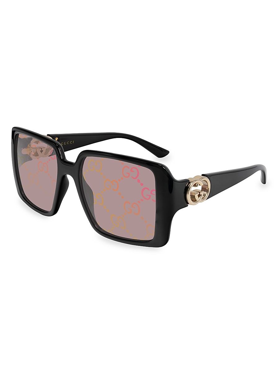 Women's Hailey 54MM Square Sunglasses - Black