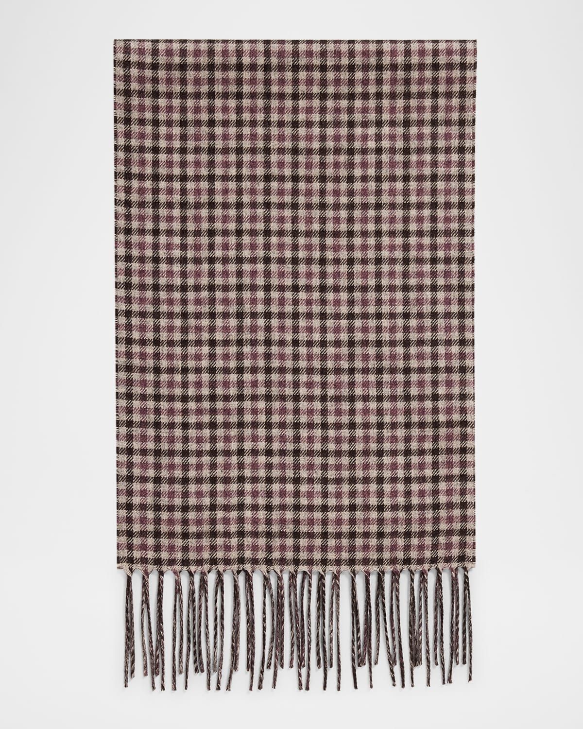 Men & apos;s Iperico Windowpane to Gingham Silk and Cashmere Scarf