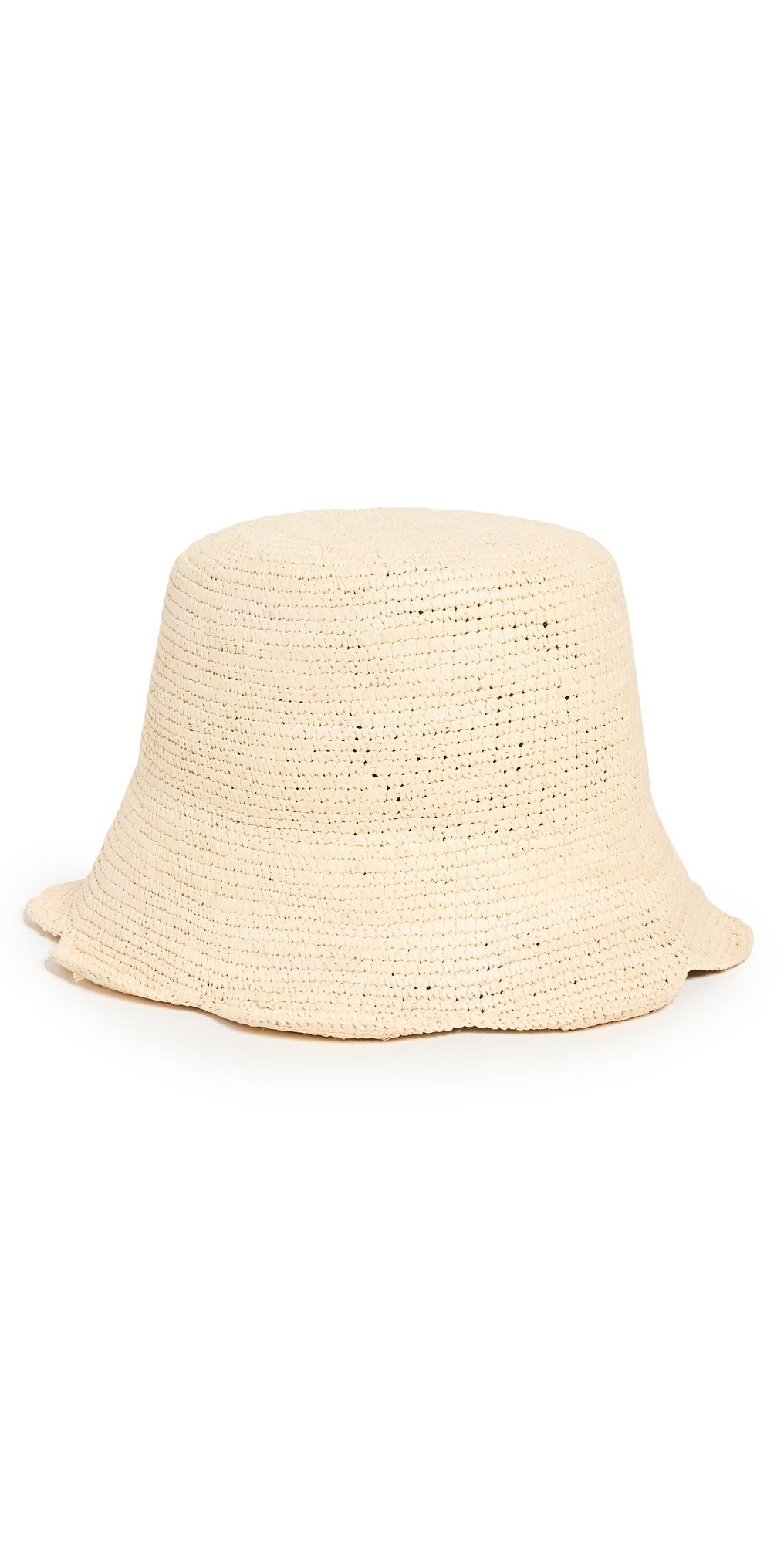 Freya Packable Scallop Straw Bucket Hat Natural S/M