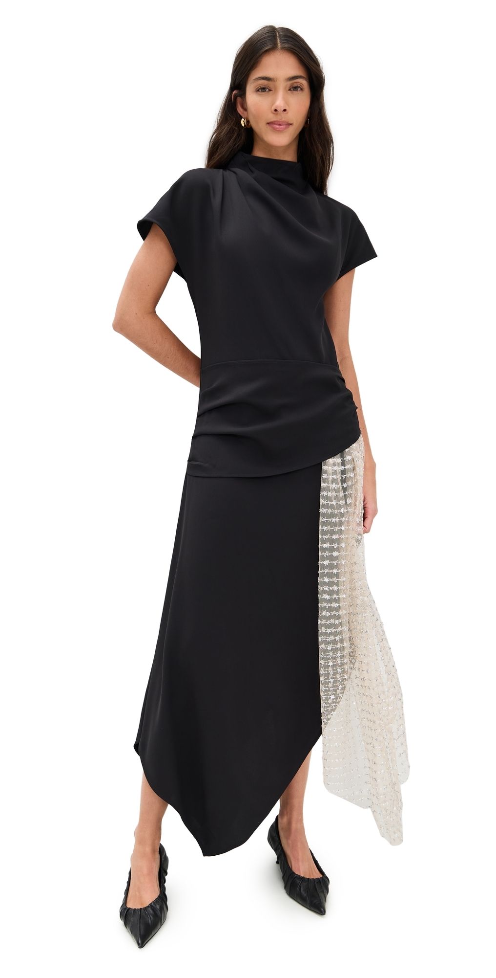 STAUD Effie Dress Black/Stardust 00