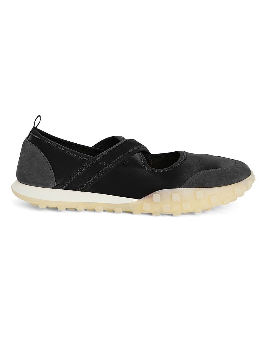 Women's Suede Trim Crisscross Slip-On Sneakers - Black - Size 11