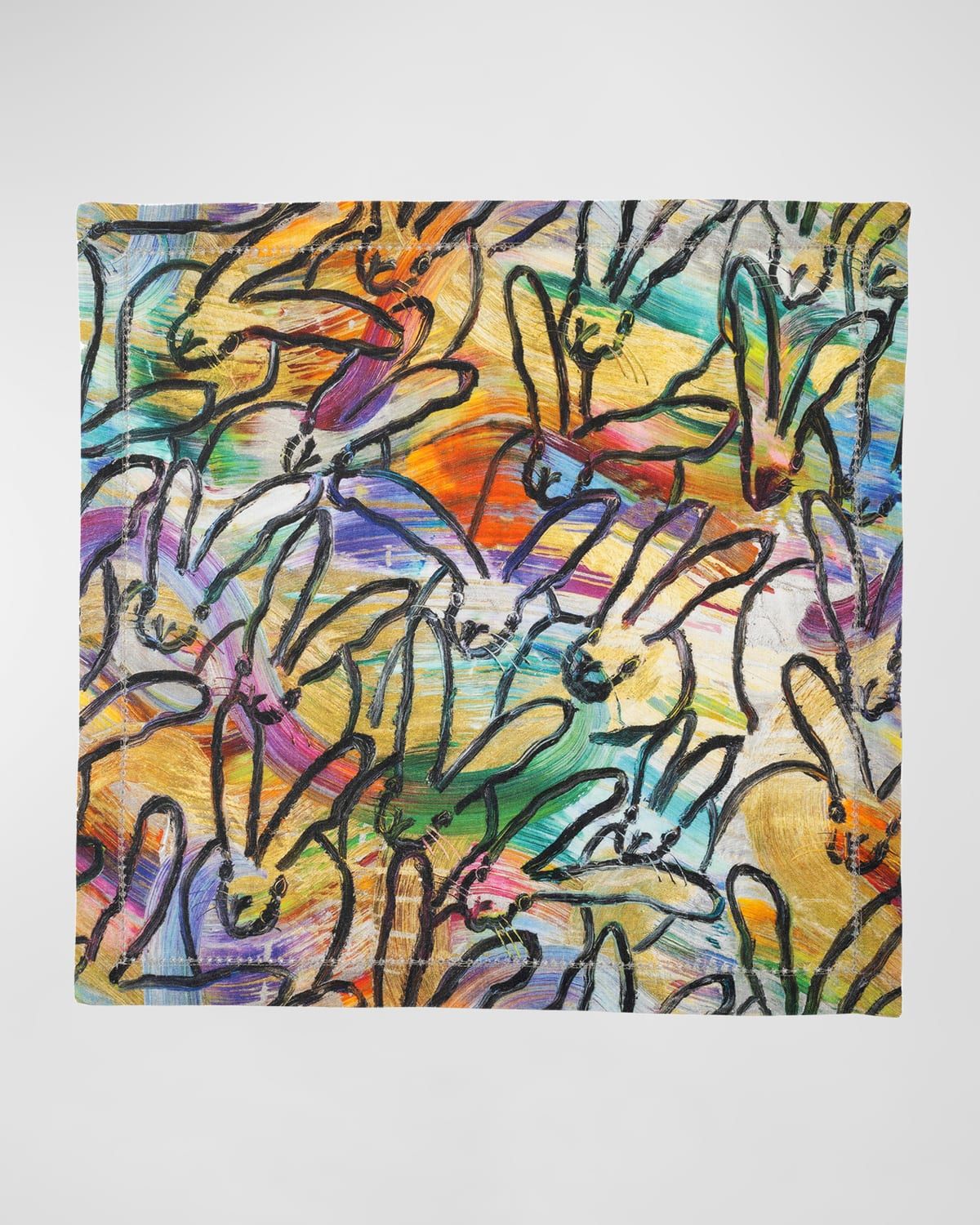 Wonderland Printed Linen Dinner Napkin, 20" Square