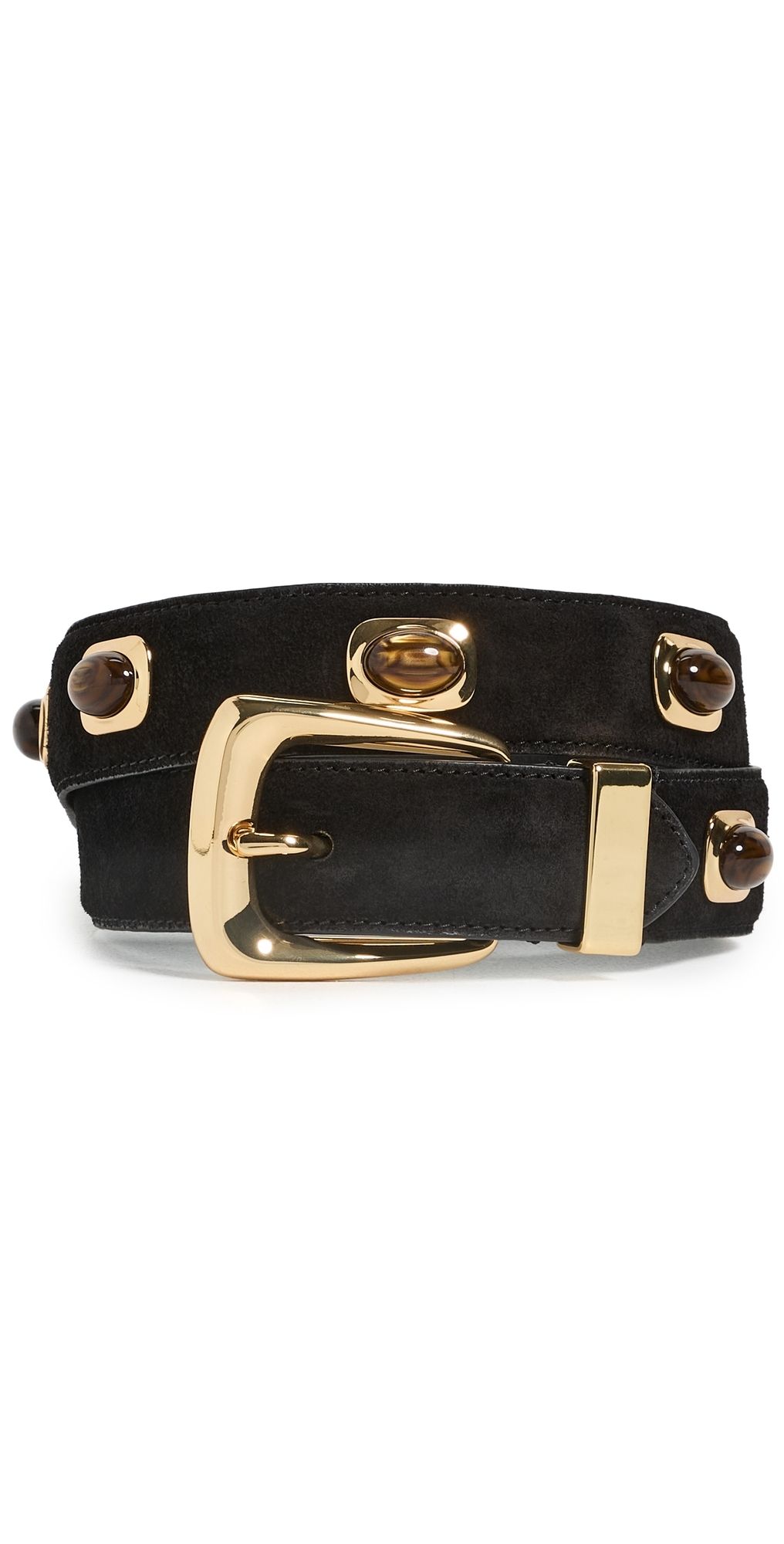 Veronica Beard Stone Embellished Arch Belt Black S