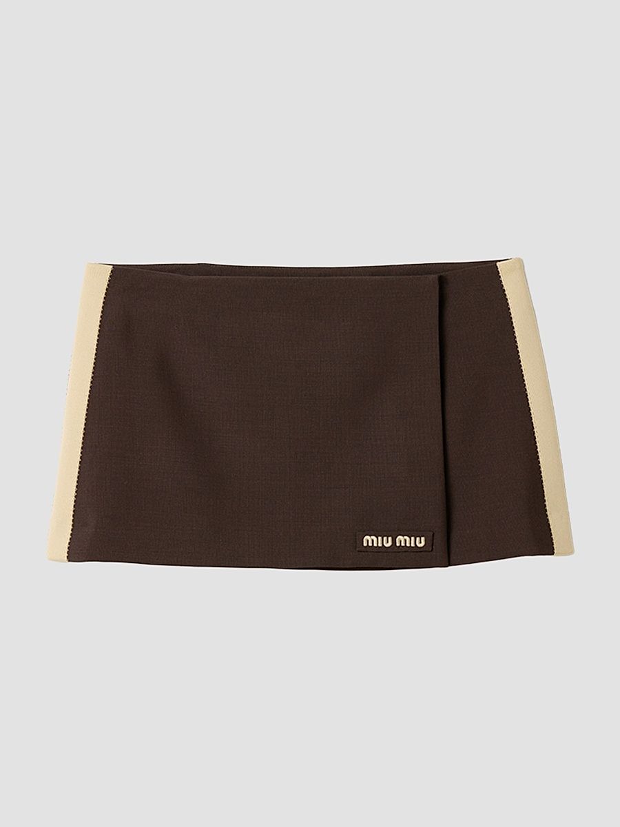 Women's Kid Mohair Mini Skirt - Brown - Size 4