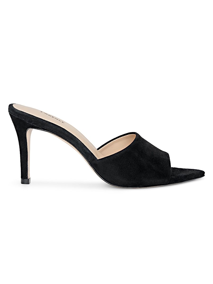 Women's Severine 90MM Suede Mules - Black Suede - Size 11
