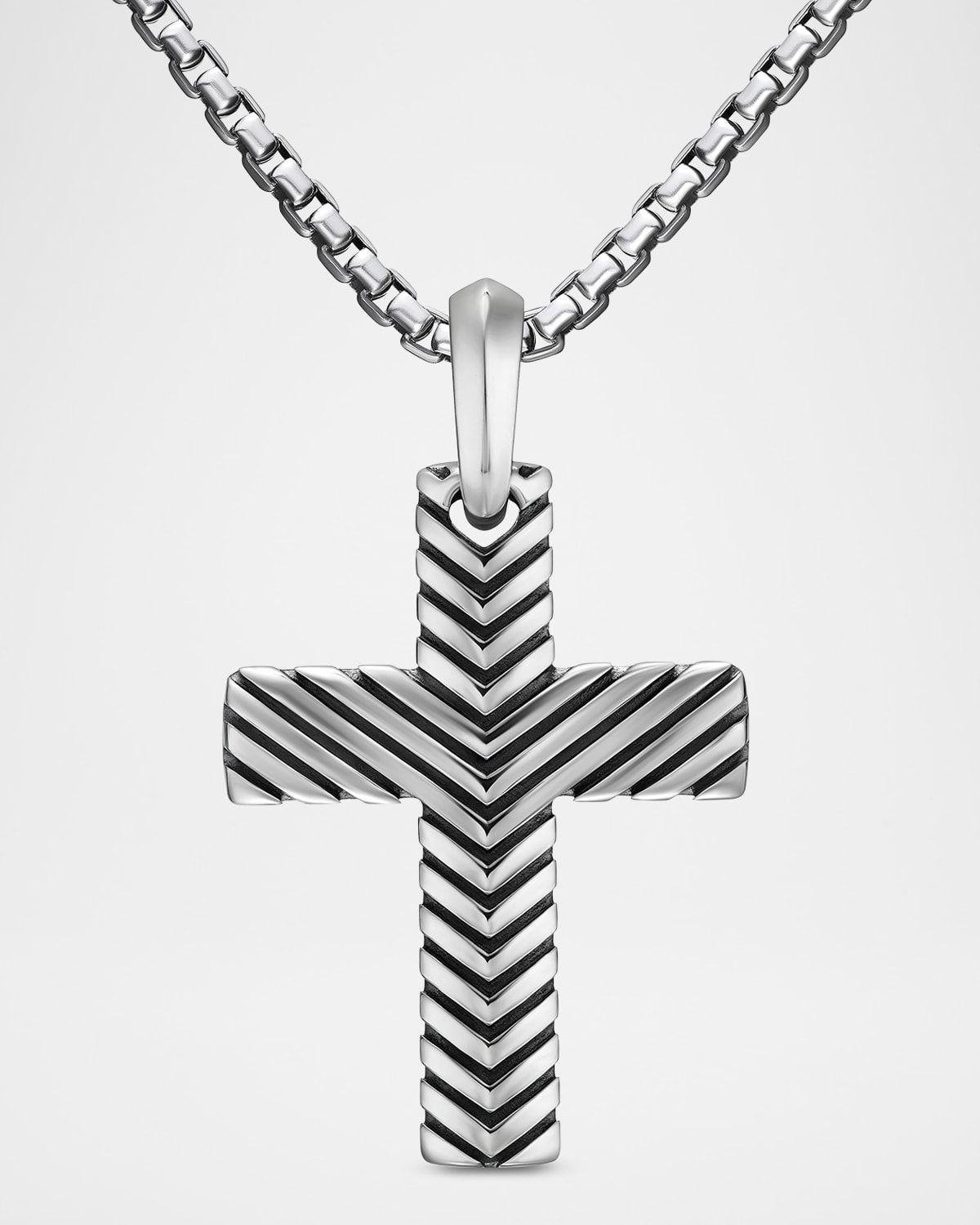 Men & apos;s Chevron Cross Enhancer in Silver, 36mm