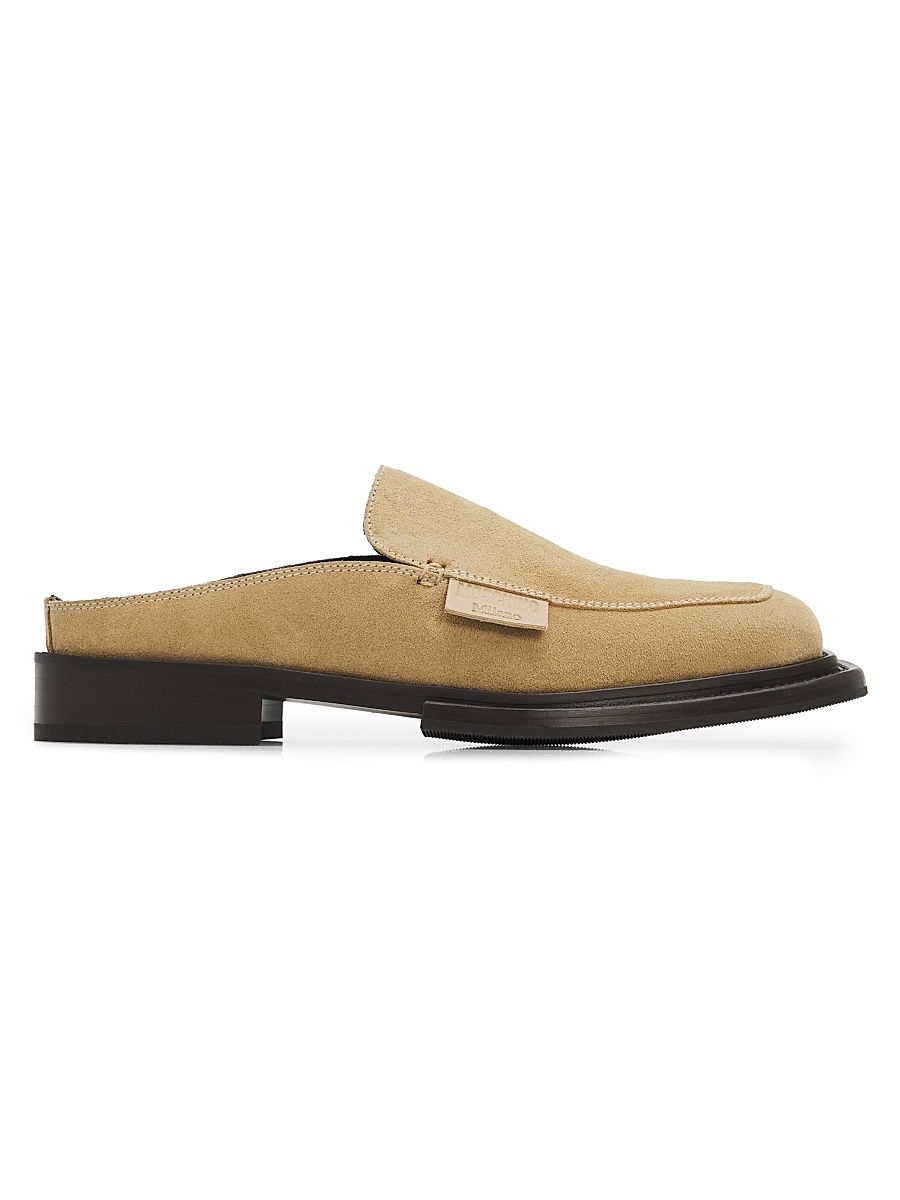 Men's Suede Loafer Mules - Beige - Size 13