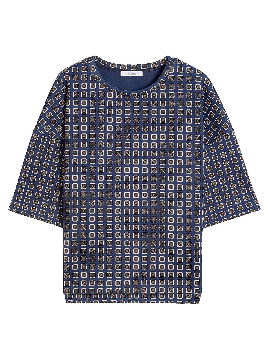 Women's Jersey Print T-Shirt - Navy - Size XL