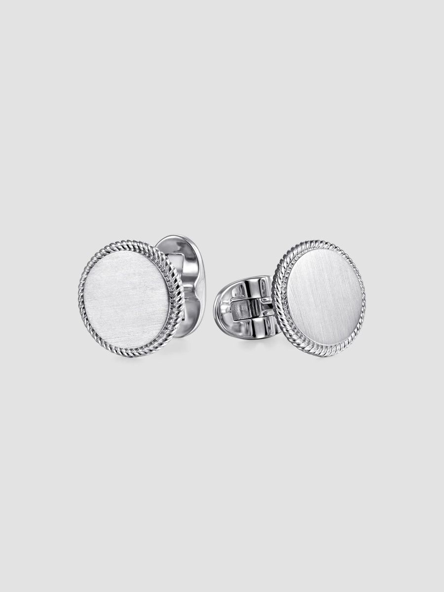 Gabriel & Co Men's Hampton Sterling Silver Round Cufflinks - Silver