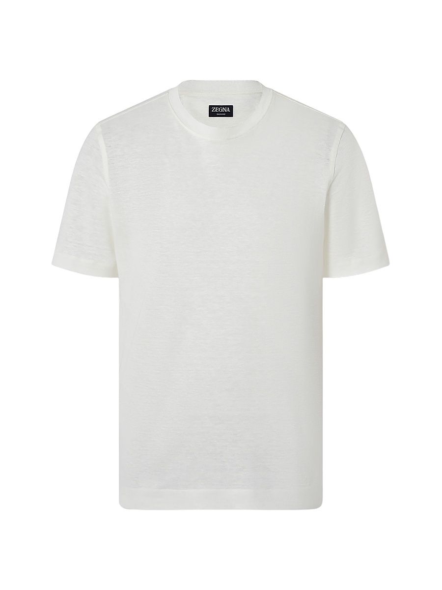 Men's Oasi Lino T-Shirt - White - Size 48