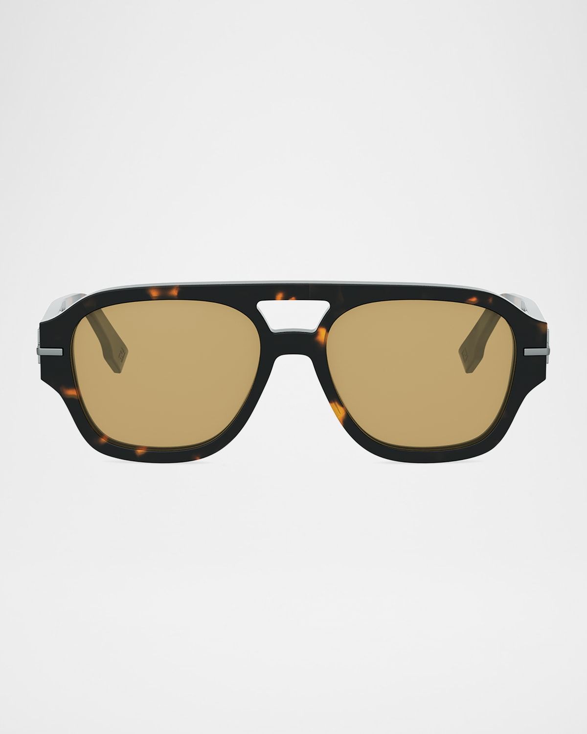 Men & apos;s Fendigraphy Metal Logo Acetate Square Sunglasses