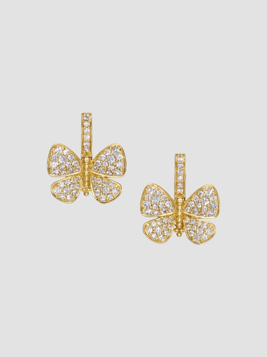 Temple St. Clair Women's Florence86 18K Yellow Gold Snow Butterfly Earrings - Yellow Gold