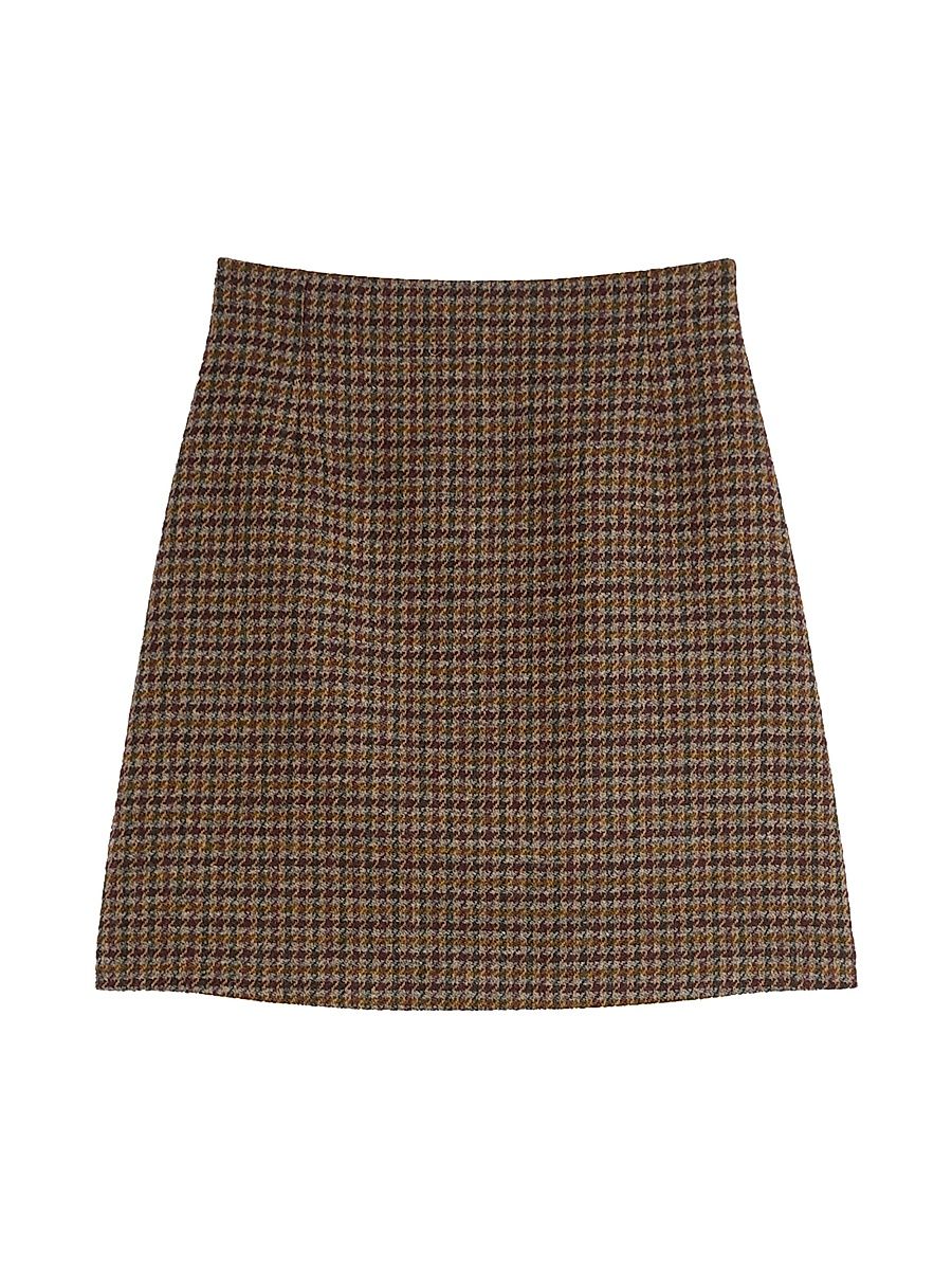 Women's Prince of Wales Short Skirt - Brown - Size 12