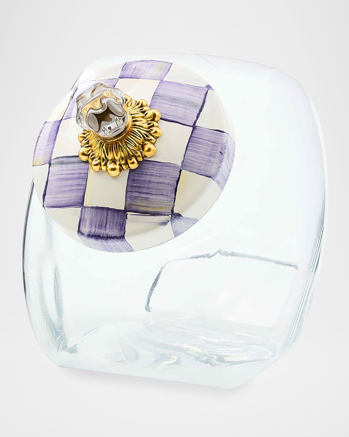 Sweets Jar with Violet Check Lid