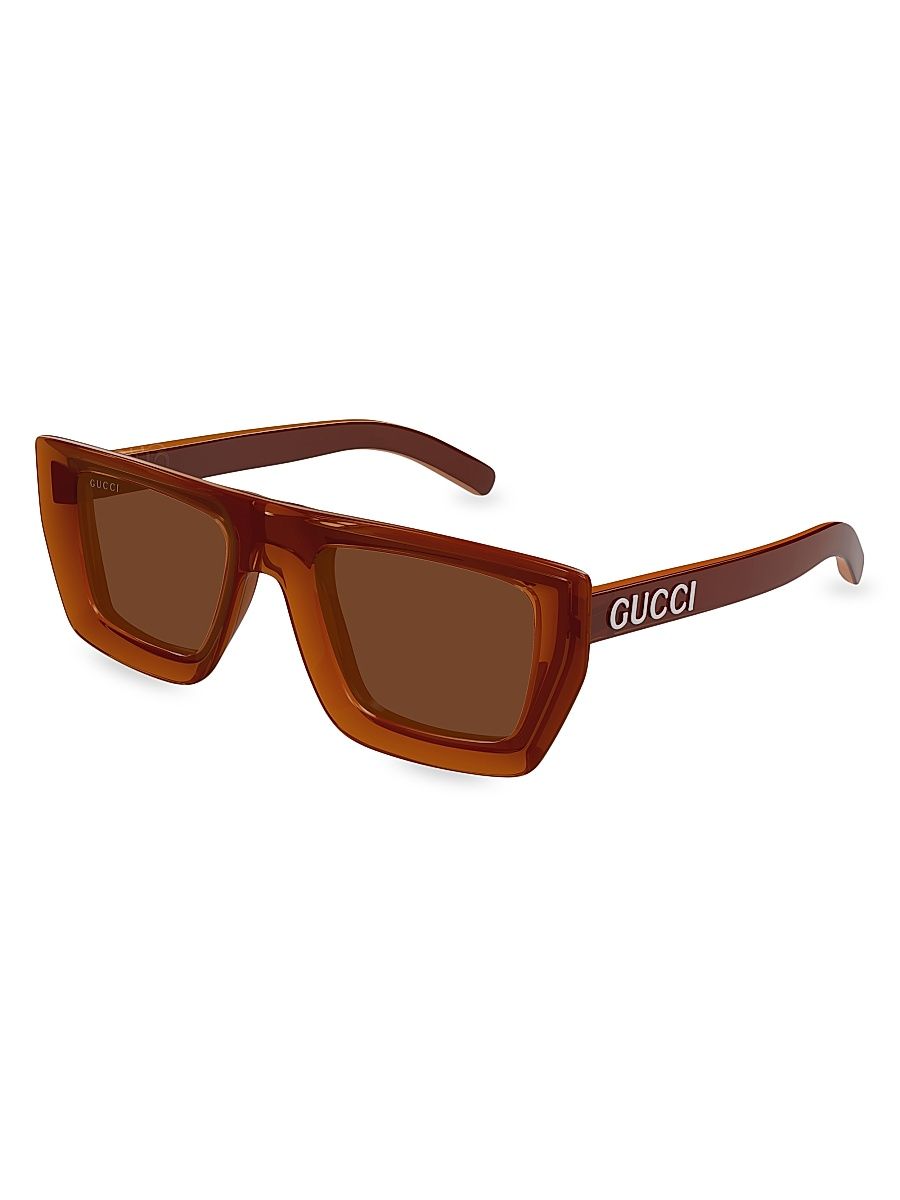 Men's Sunset Boulevard GG1723S 51MM Rectangular Sunglasses - Brown Caramel