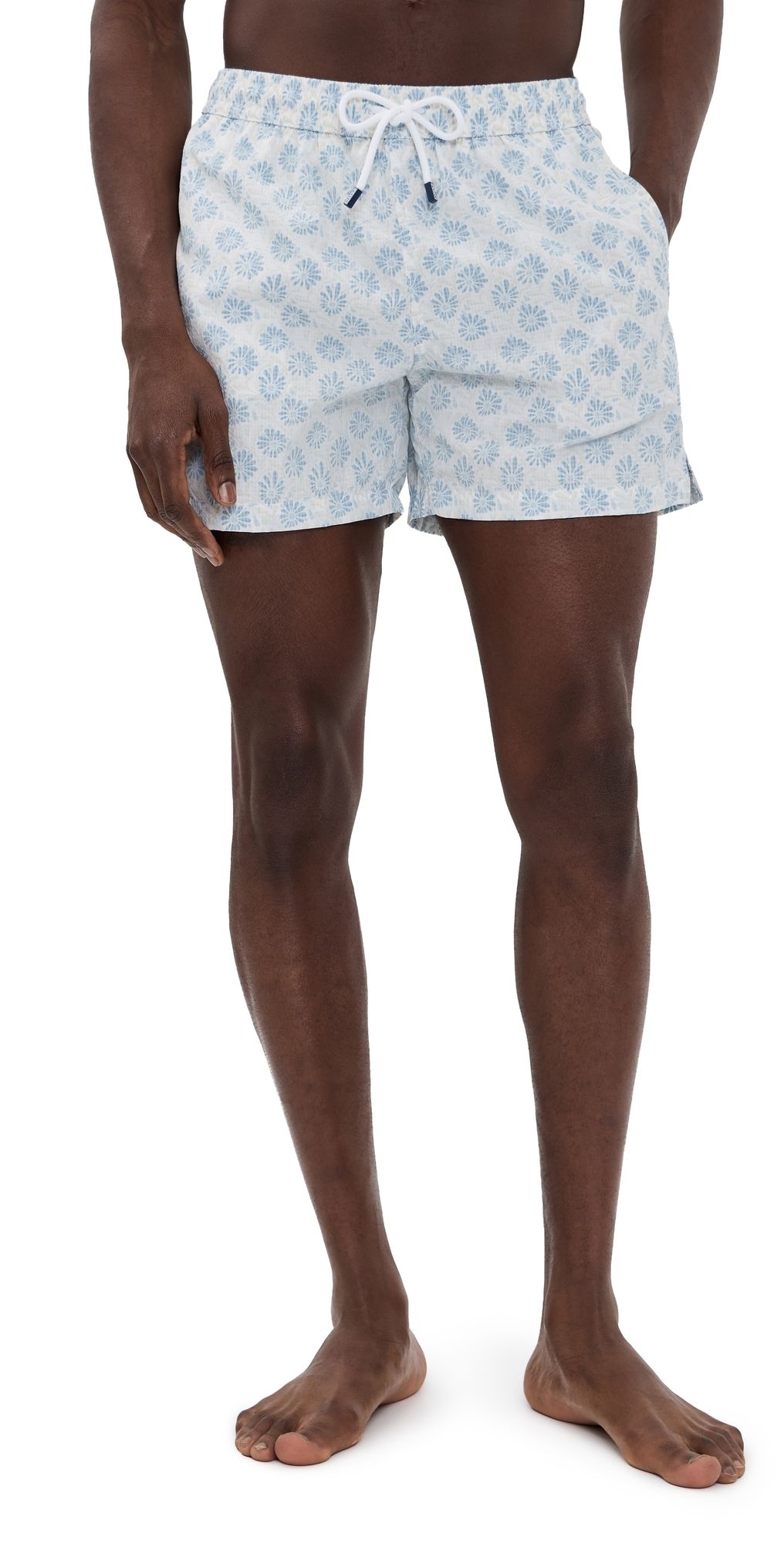 Fedeli Madeira Swim Trunks 5 Blue/Beige Floral M