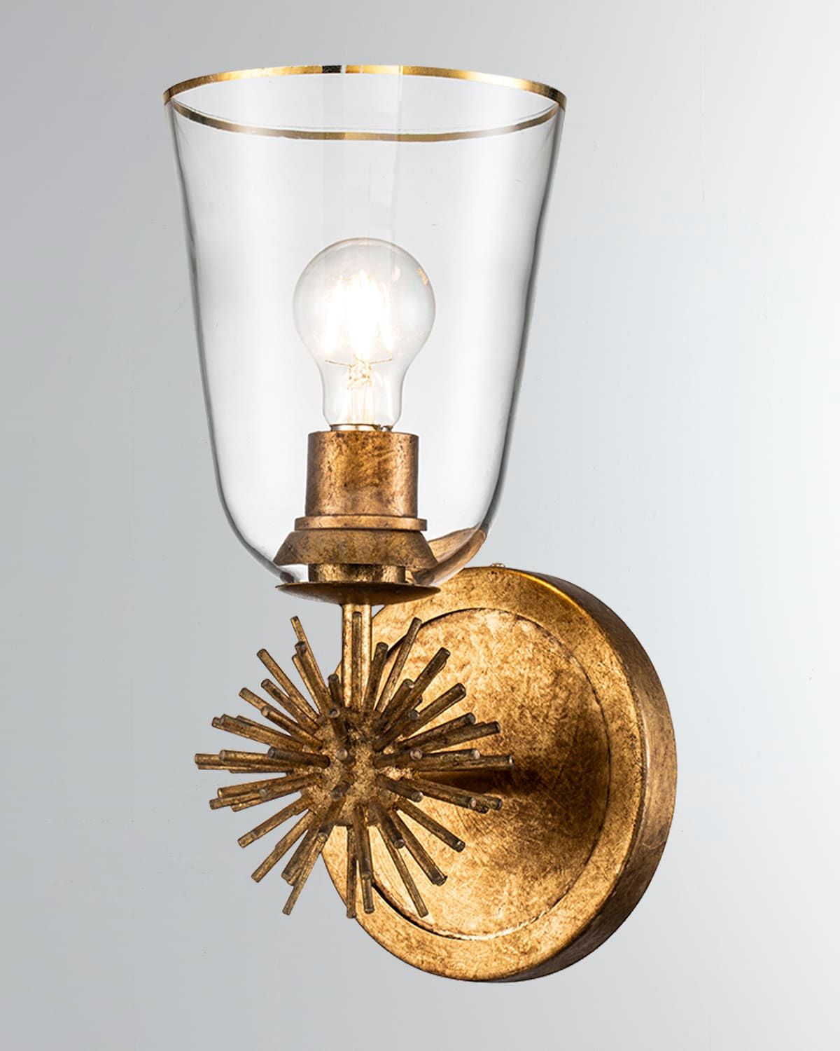 Staring 1-Light Sconce in Silver Leaf