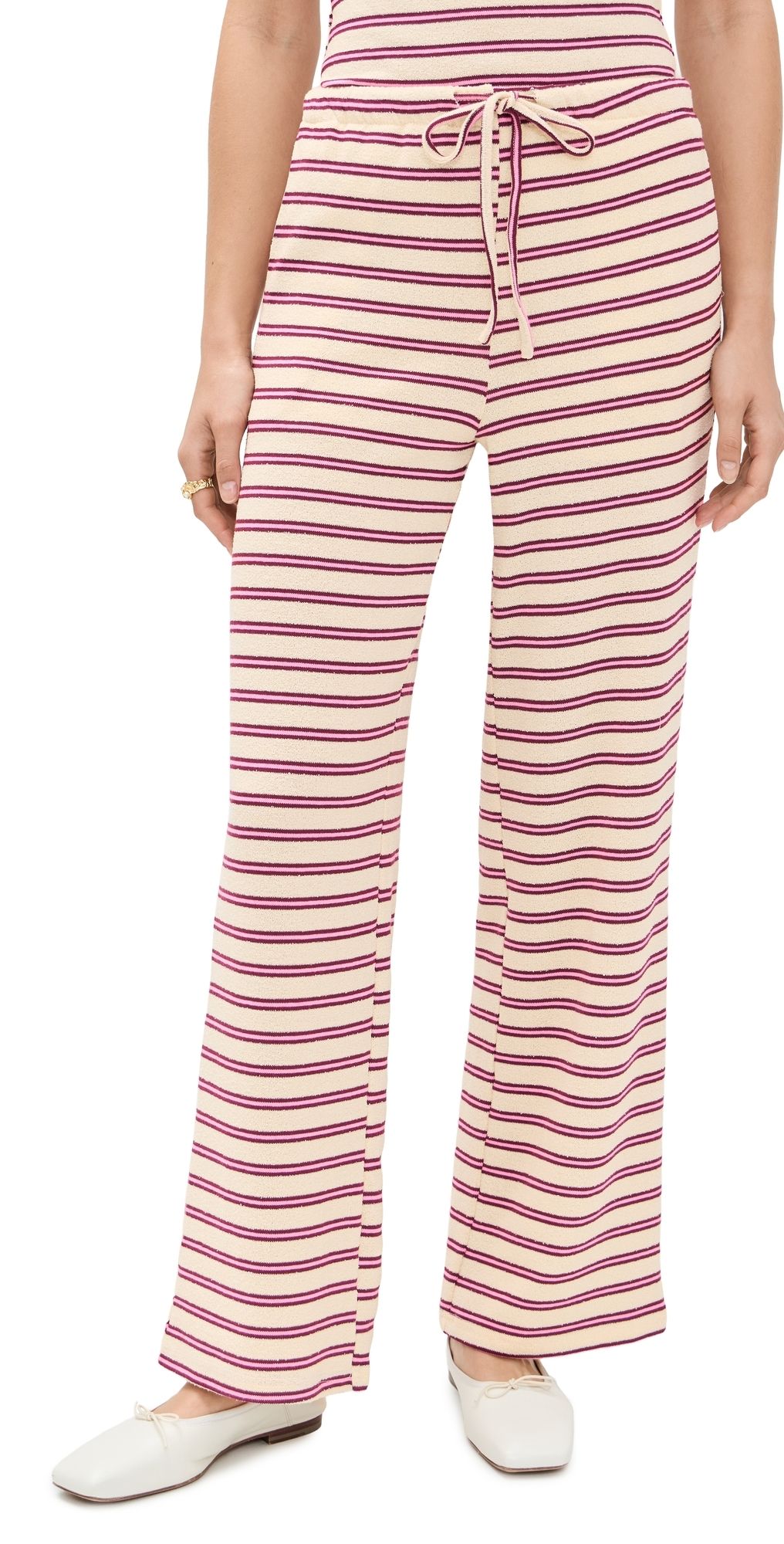 Bailey Rose Striped Pants Cream/Cherry L