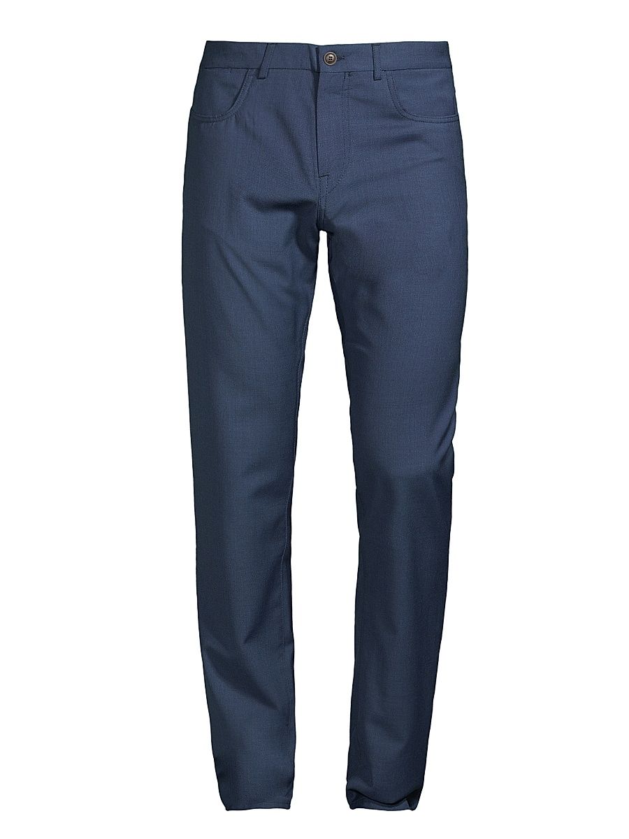 Men's Washable Wool Trousers - Dark Blue - Size 36