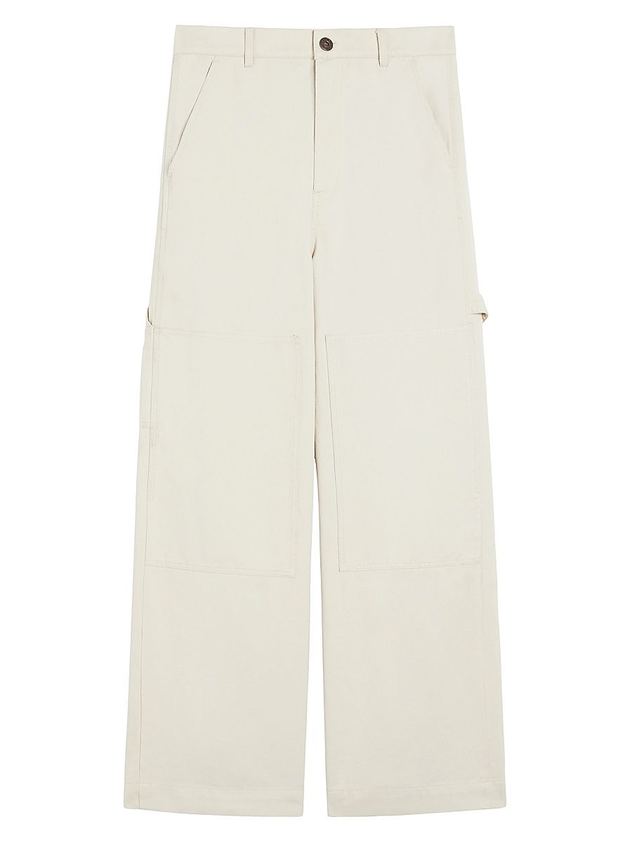 Women's Cotton Drill Workwear Trousers - Ivory - Size 12