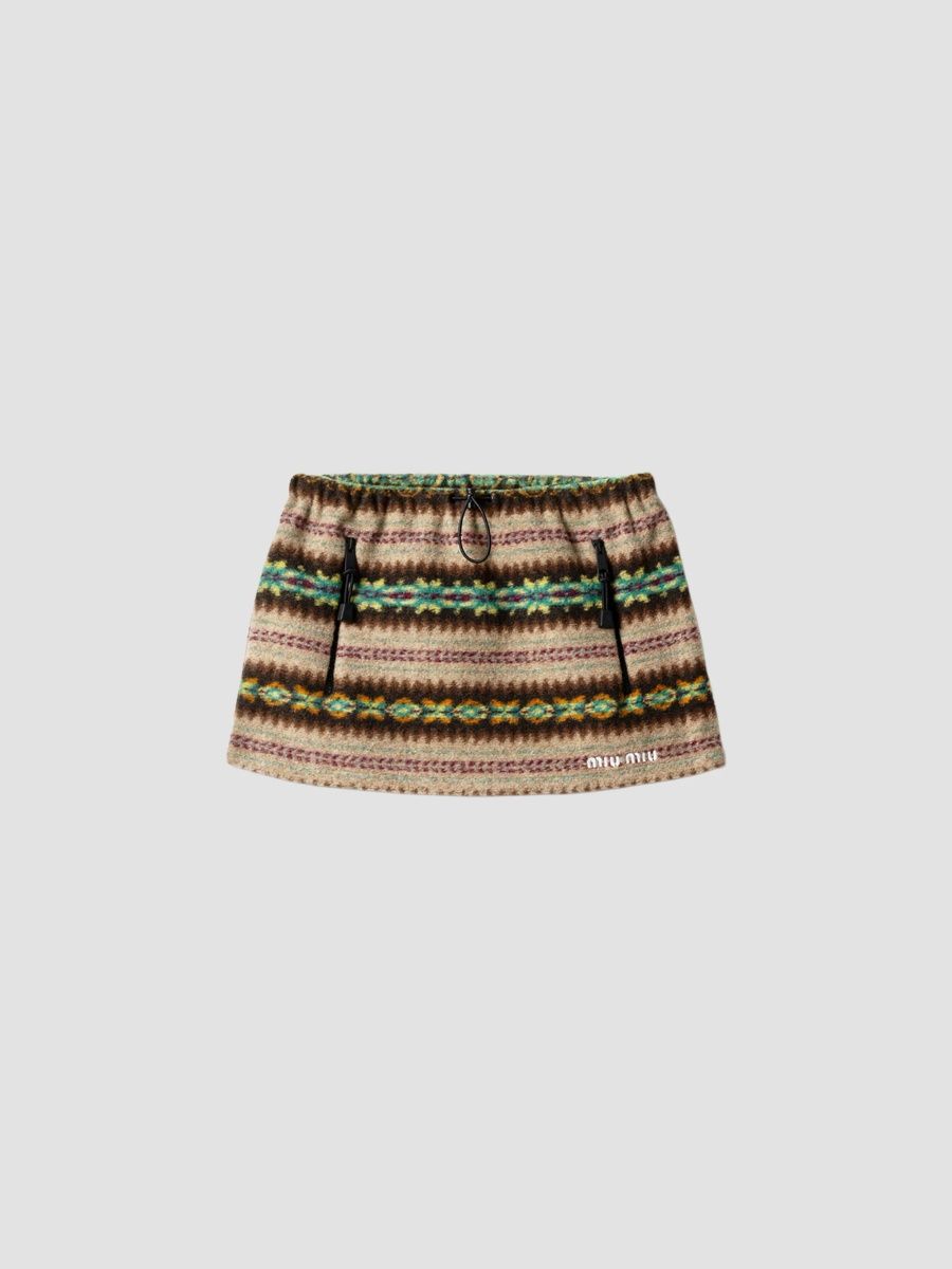 Miu Miu Women's Fleece Mini Skirt - Brown - Size 2