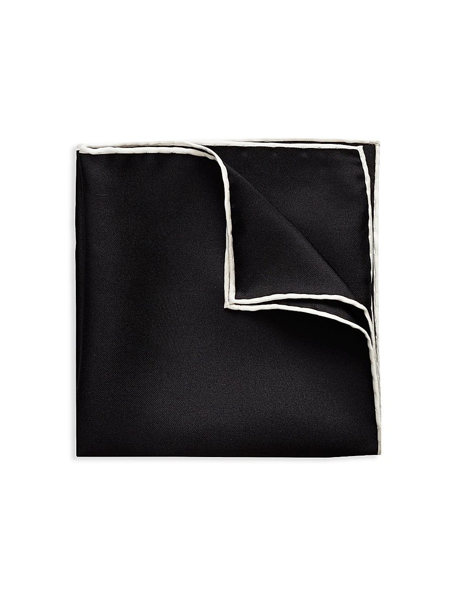 Men's Silk Pocket Square - Black