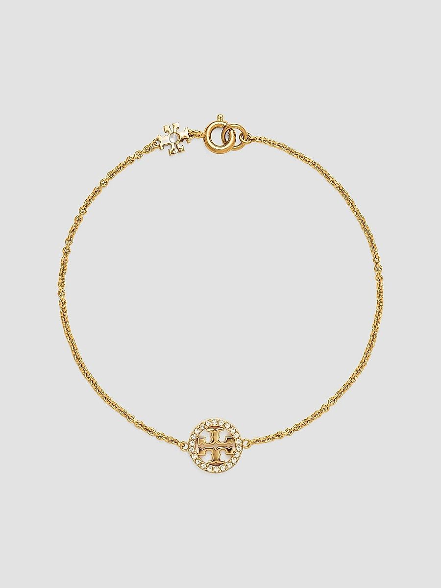 Tory Burch Women's Icon Pavé Chain Bracelet - Tory Gold Crystal