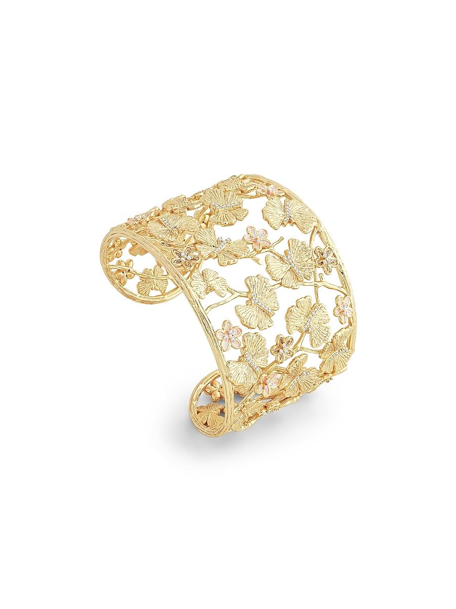 Women's Butterfly 18K-Gold-Plated & Cubic Zirconia Cuff - Gold