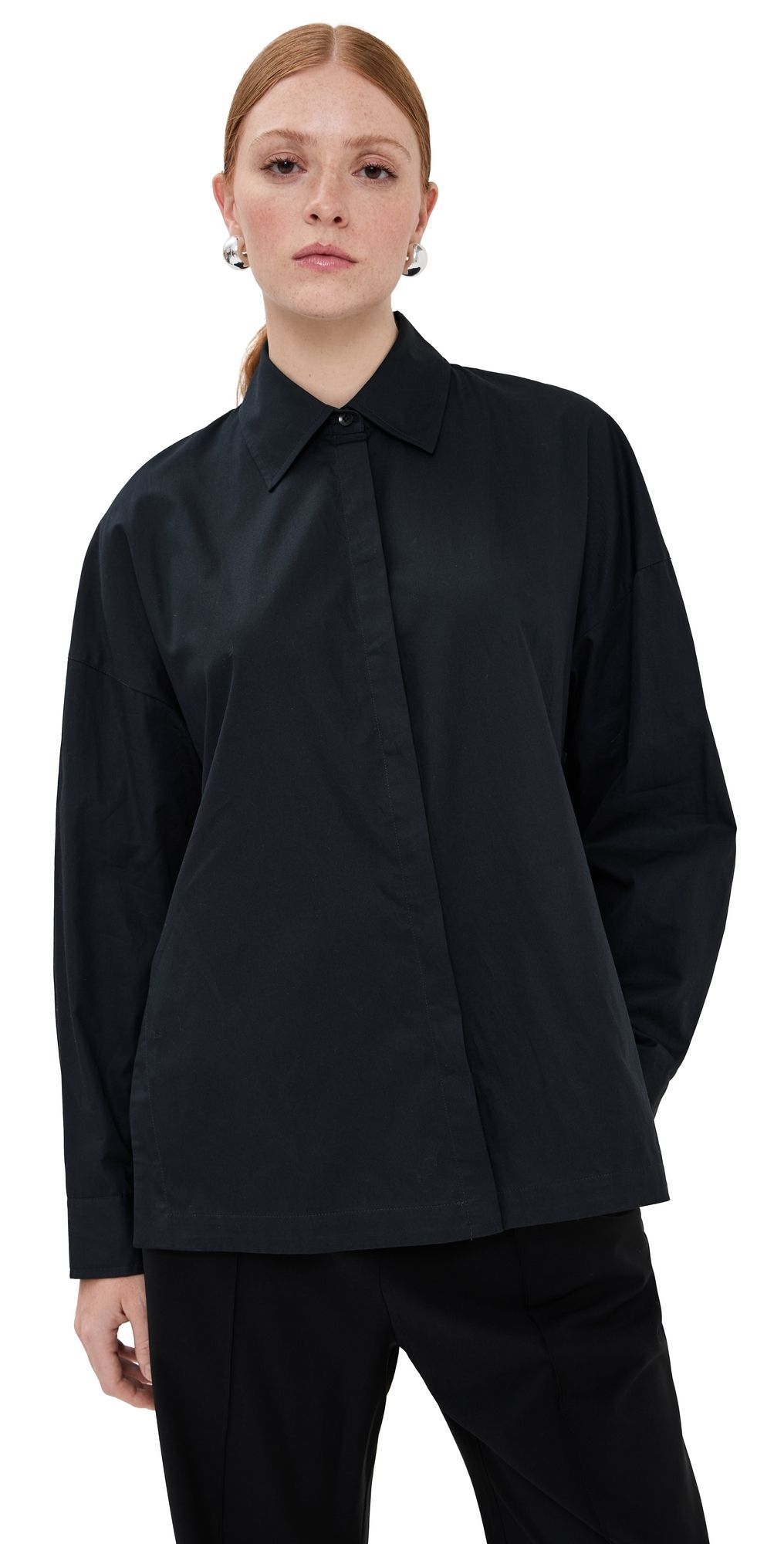 Tibi Shirting Gabe Oversized Shirt Black XS