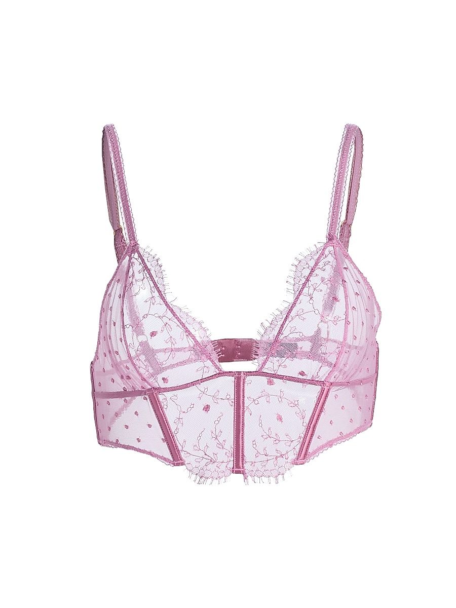 Women's Merci Beaucoup Laced Longline Bra - Mauve - Size Large