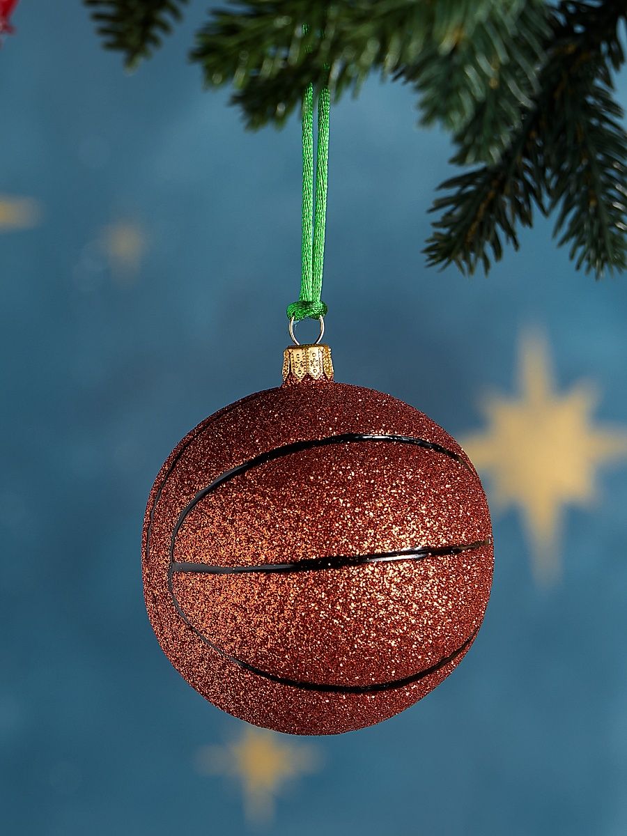 Basketball Glass Ornament