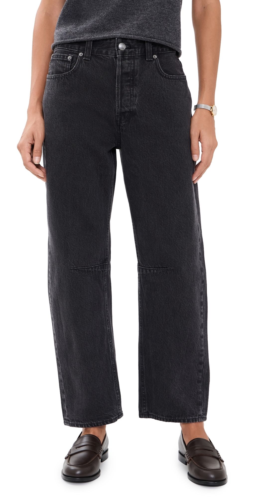 Madewell Darted Barrel Jeans Washed Black 25