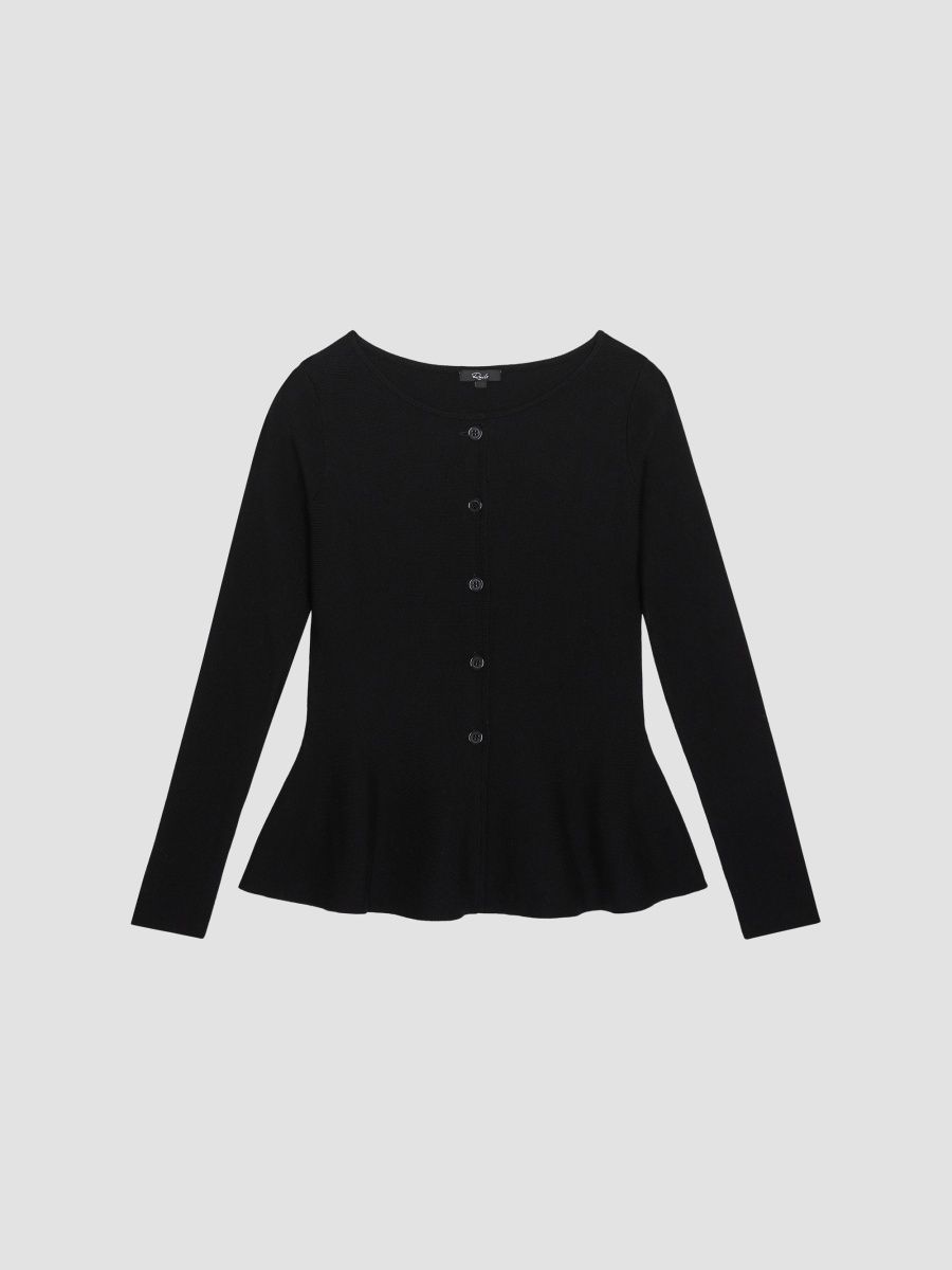 Rails Women's Diane Peplum-Hem Sweater - Black - Size XS