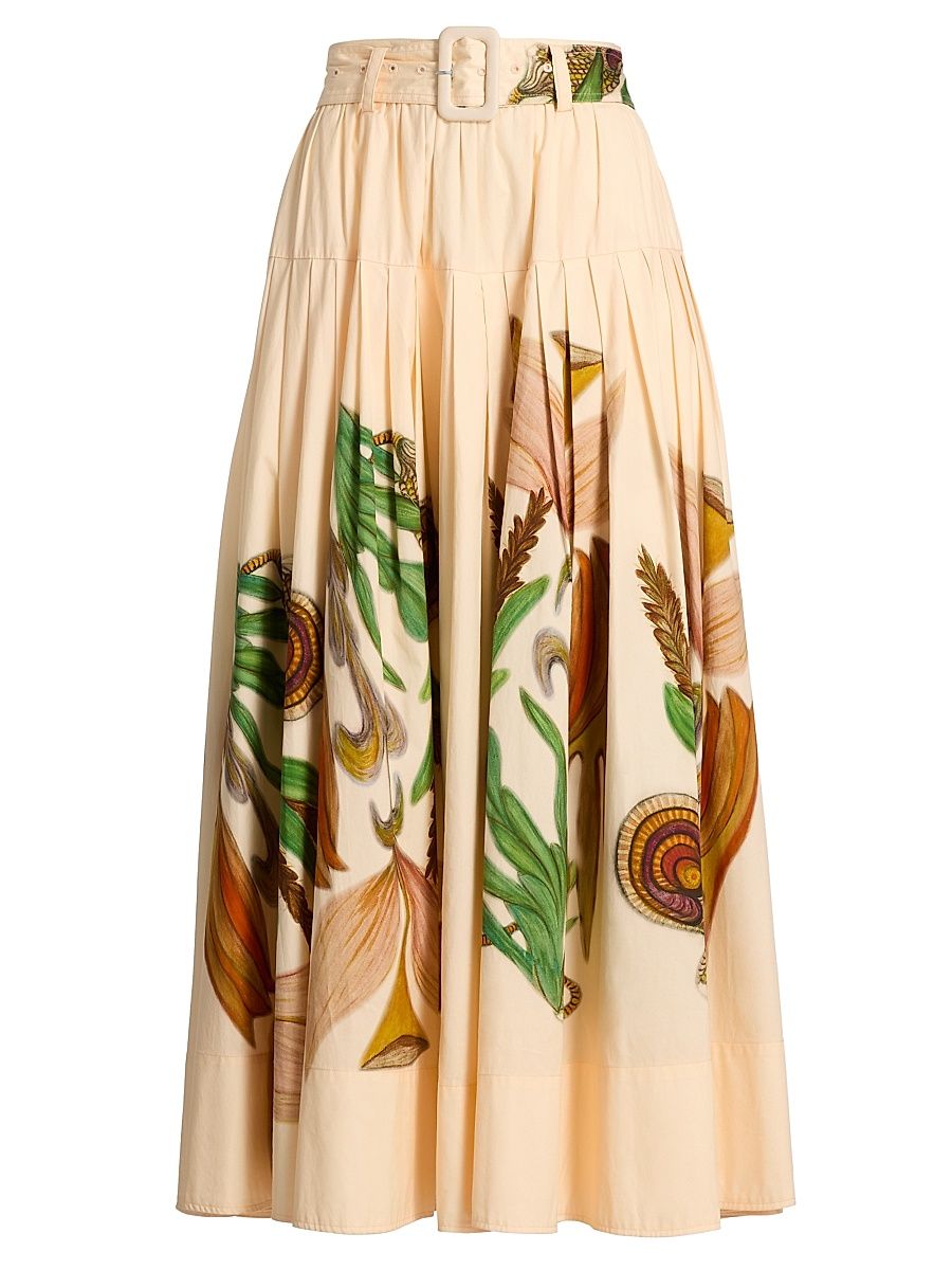 Women's Anna Zemankova Filigree Belted Midi-Skirt - Inner Nature - Size 12