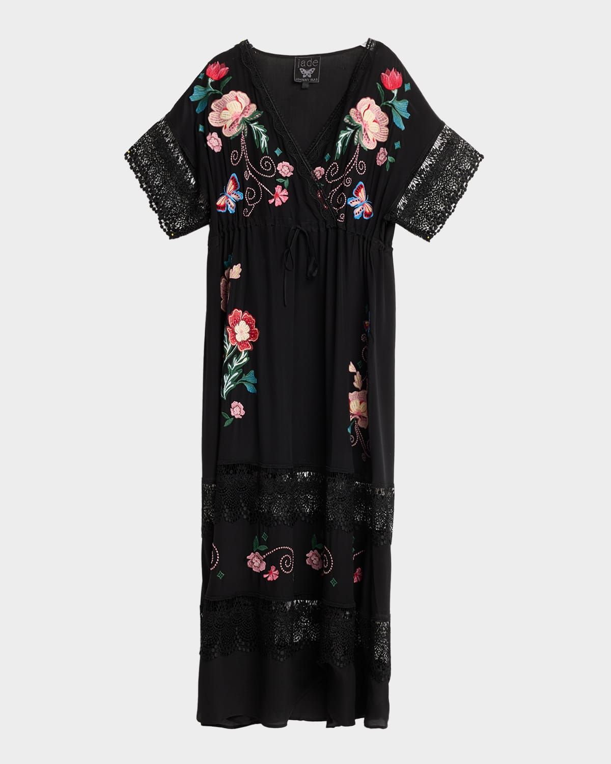 Amapola Embroidered Lace-Trim Maxi Dress