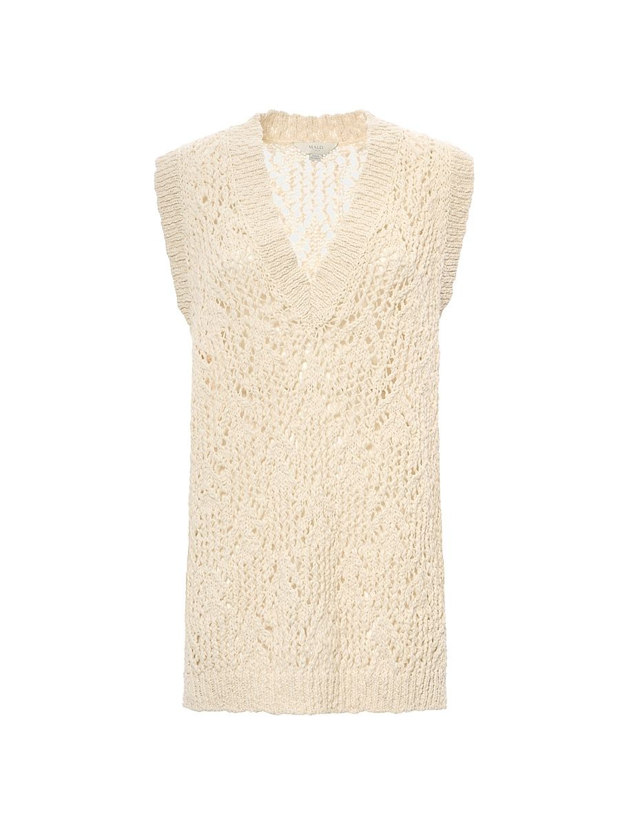 Women's Oversized Cotton Flammé Sweater Vest - Margherita - Size Large